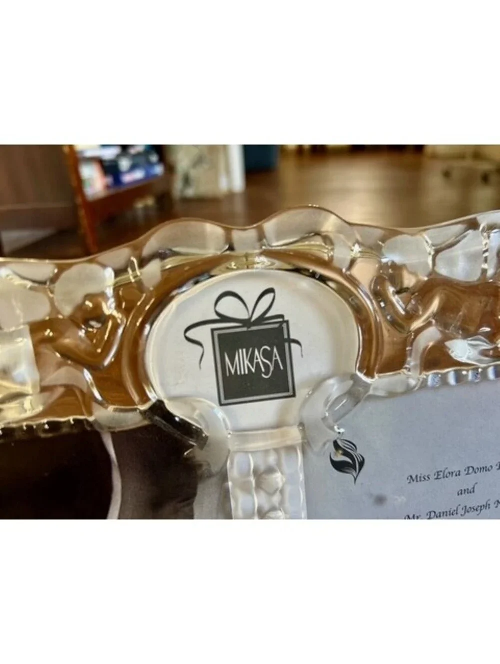 Mikasa Gorham Crystal Wedding Double Picture Frame (Invitation & Wedding Photo)